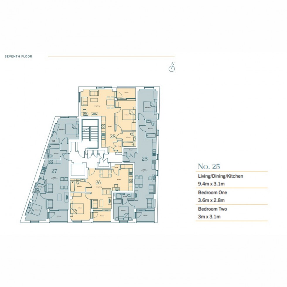 Floorplan for Apt 25 Twenty Two, Nine Elms, SW8