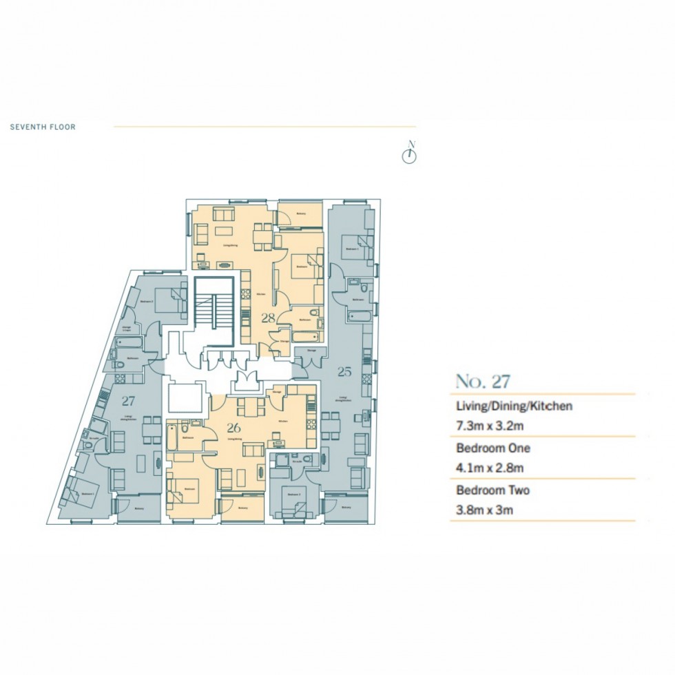 Floorplan for Apt 27 Twenty Two, Nine Elms, SW8