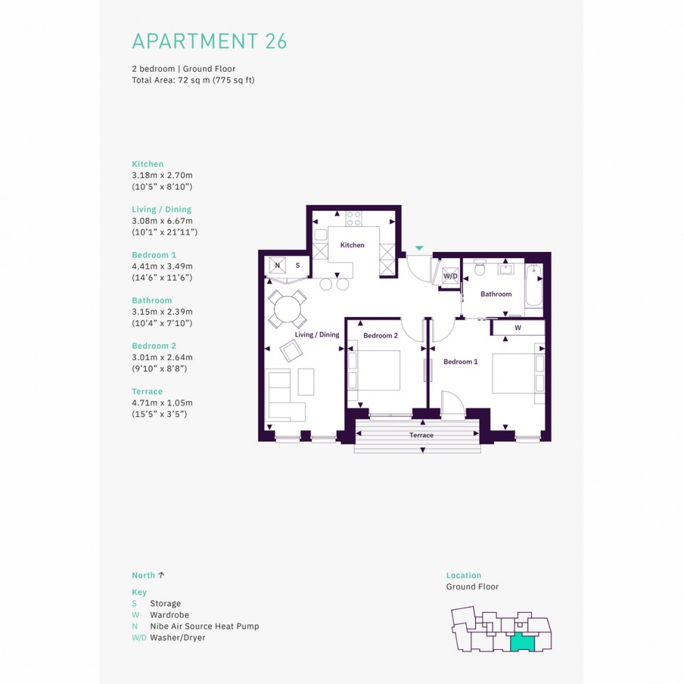 Floorplan for Unit 26 The Zero, Raynes Park, SW20