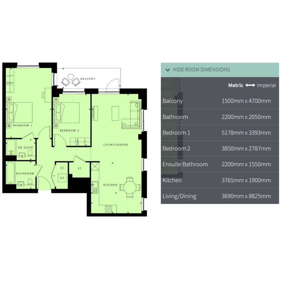 Floorplan for Unit 138, Sterling Place, New Malden, KT3