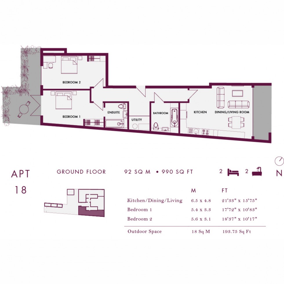 Floorplan for Unit 18 The Arbor Collection, Kilburn, NW6