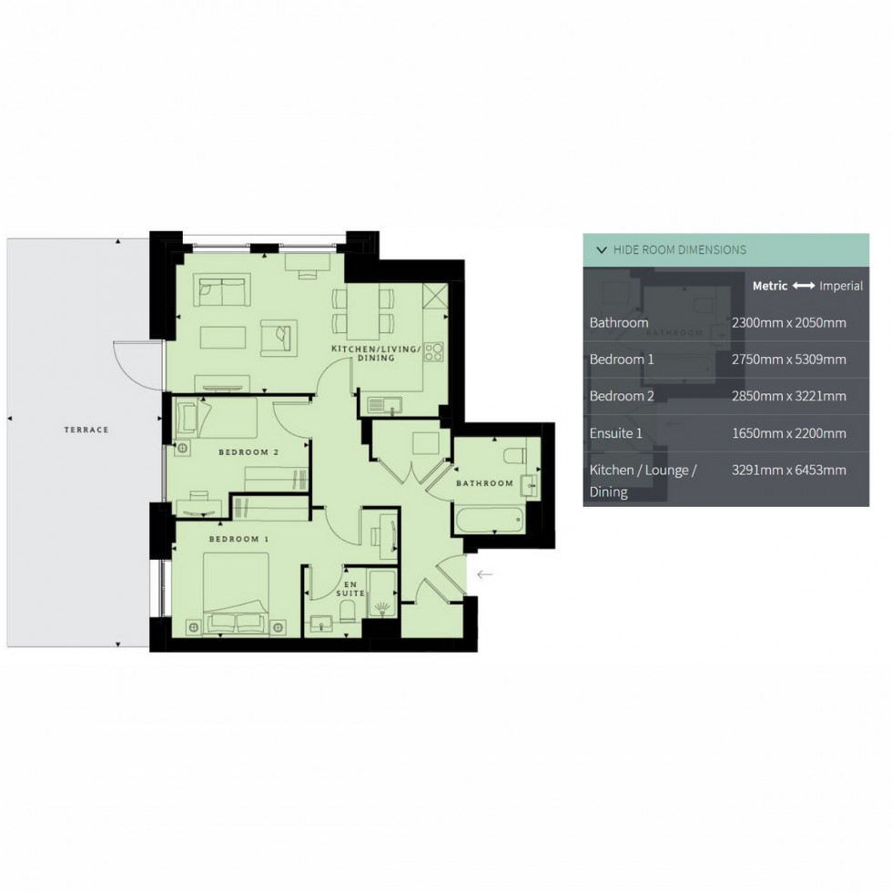 Floorplan for Unit 49 Ridgeway Views, Mill Hill, NW7