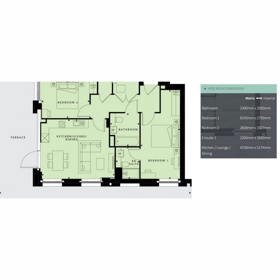 Floorplan for Unit 47 Ridgeway Views, Mill Hill, NW7