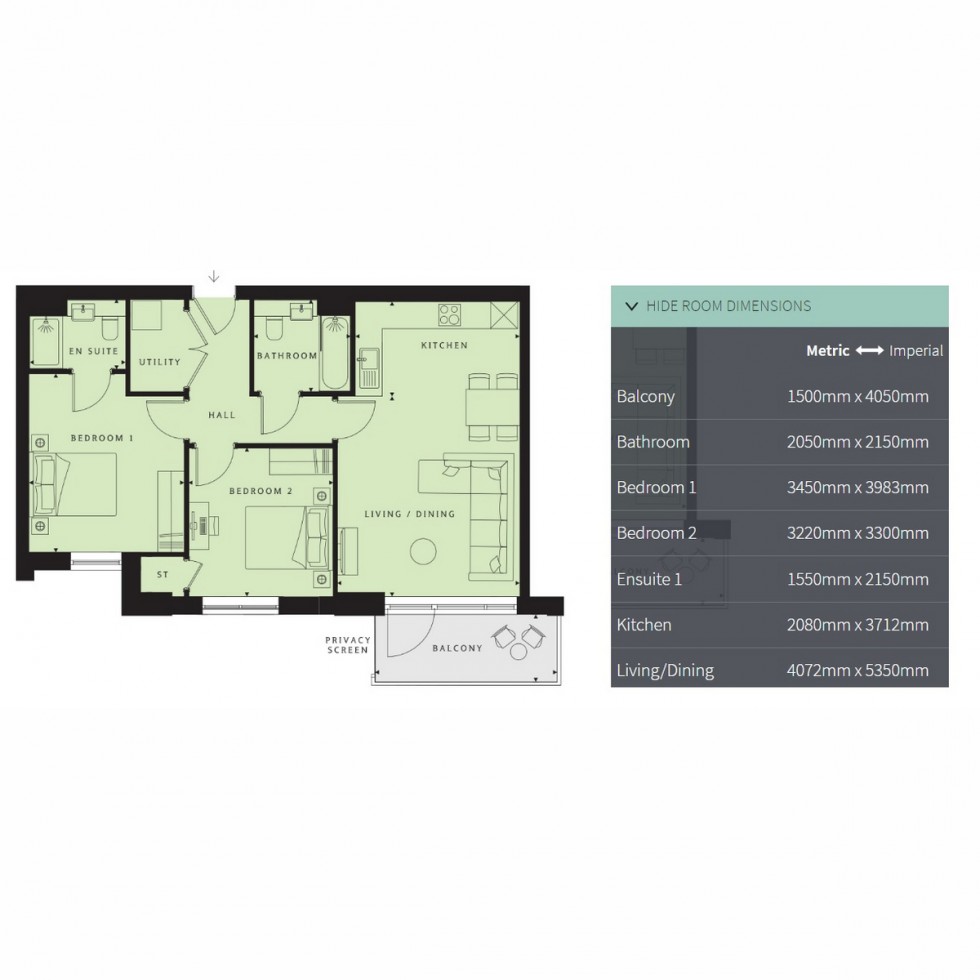 Floorplan for Unit 283 Hayes Village, Hayes, UB3