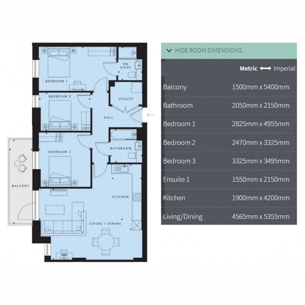 Floorplan for Unit 211 Hayes Village, Hayes, UB3