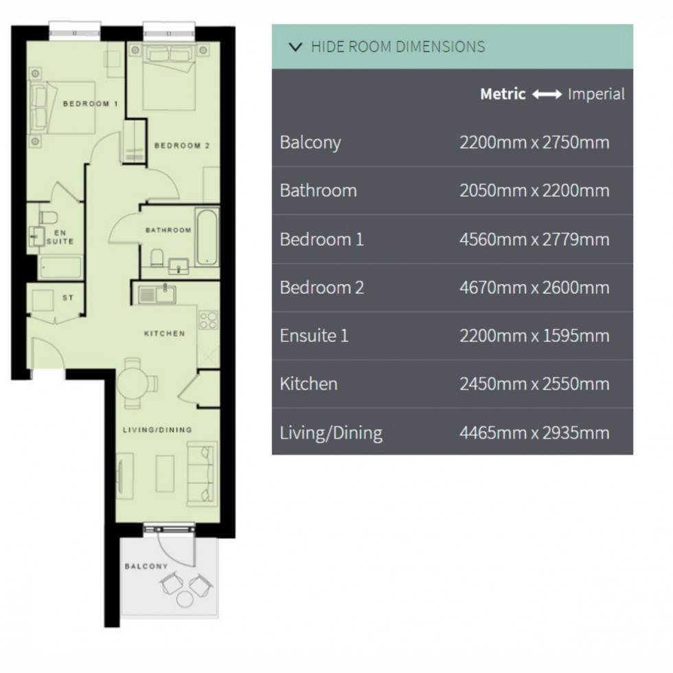 Floorplan for Unit 354 Eastman Village, Middlesex, HA1