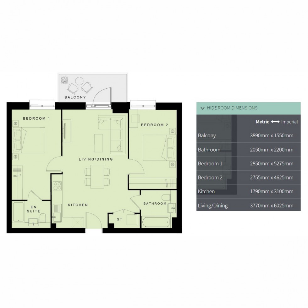 Floorplan for Unit 360 Eastman Village, Middlesex, HA1