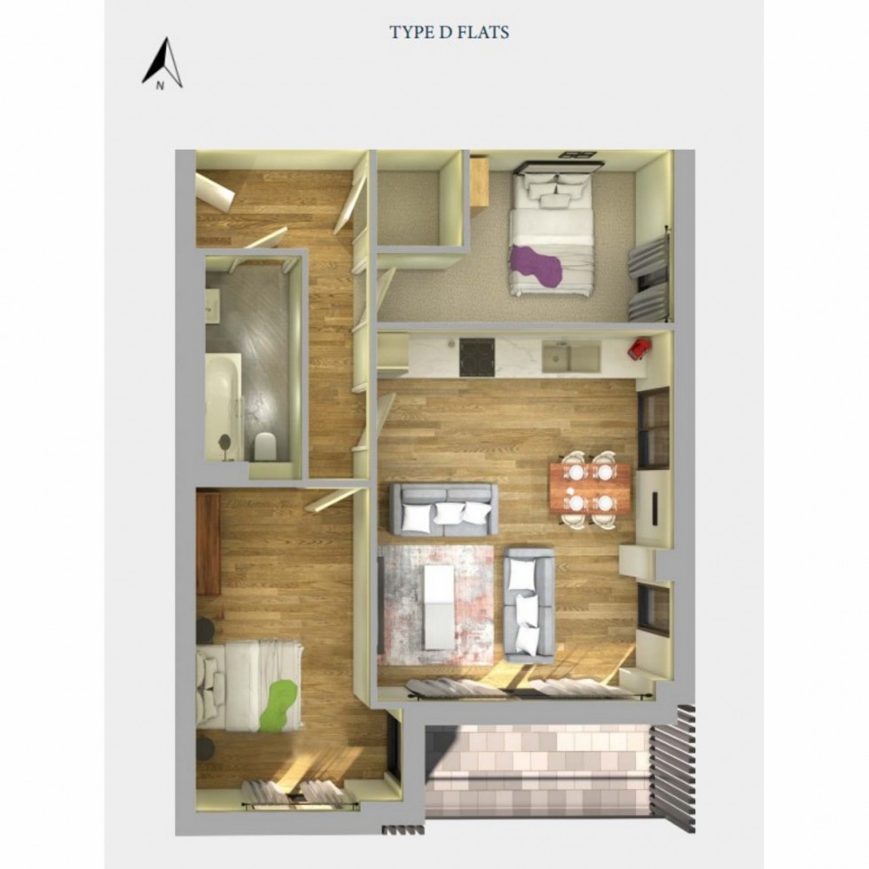 Floorplan for Unit 13D Vision Point, Battersea, SW11