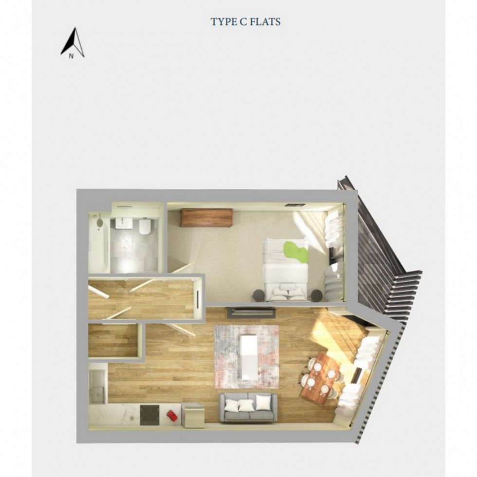 Floorplan for Unit 10c Vision Point, Battersea, SW11