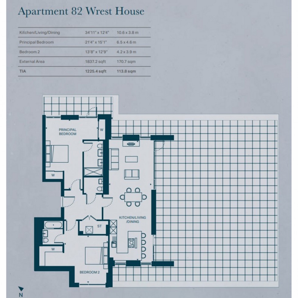 Floorplan for 82 Wrest House The Claves, Mill Hill, NW7