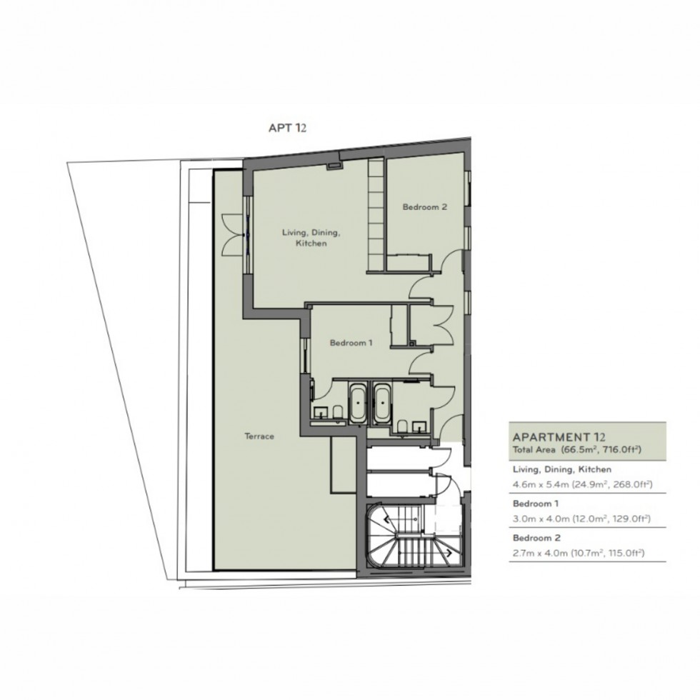 Floorplan for Unit 12 Kane House, Tottenham, N15