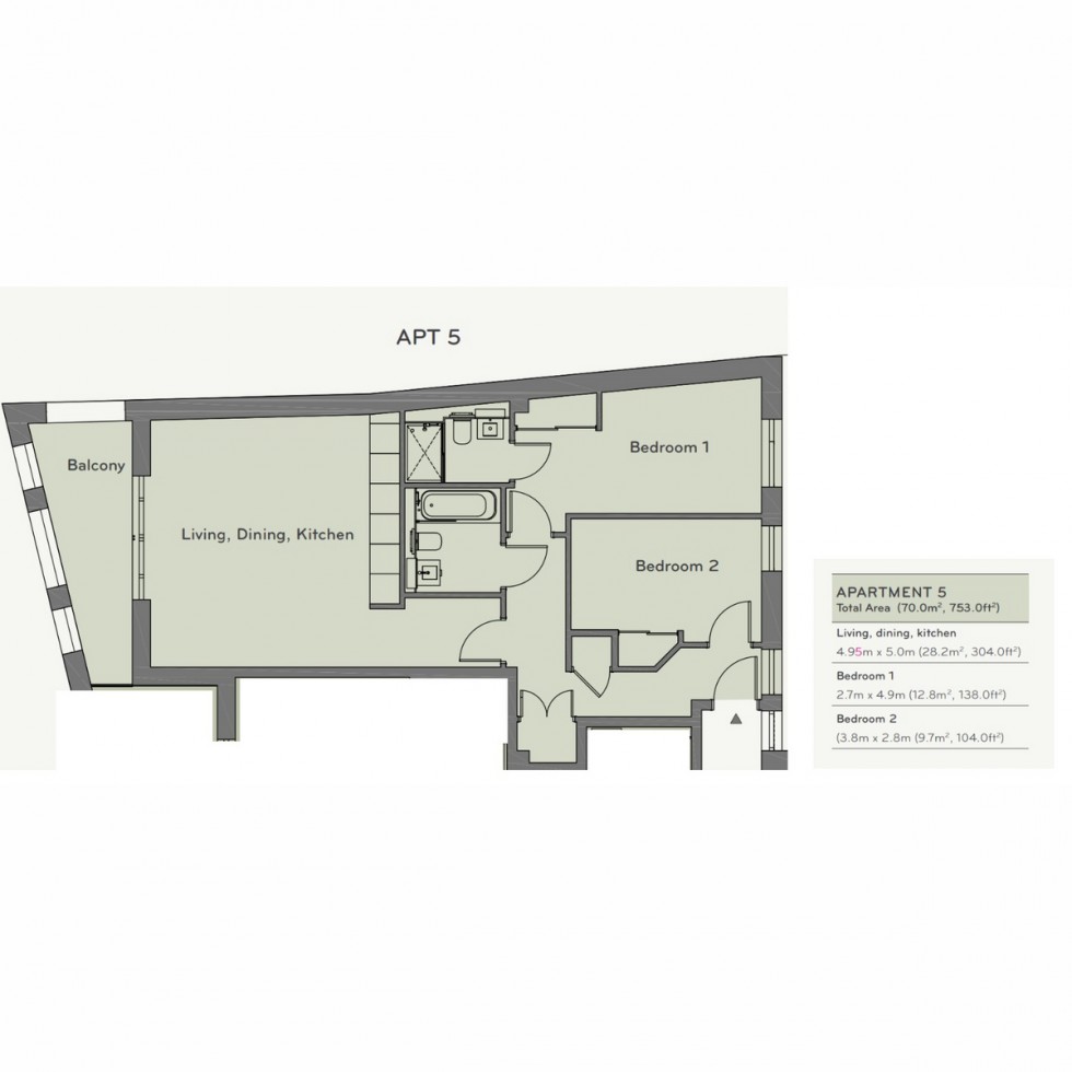 Floorplan for Unit 5 Kane House, Tottenham, N15