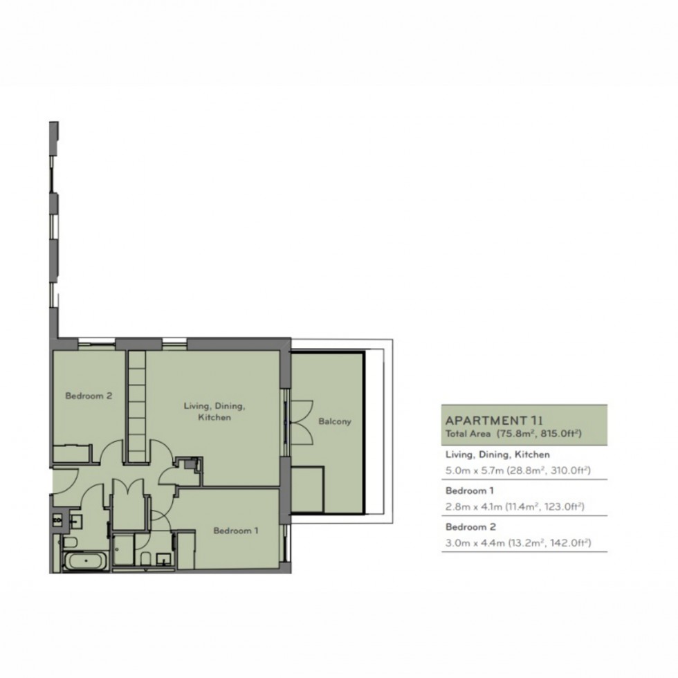 Floorplan for Unit 11 Kane House, Tottenham, N15