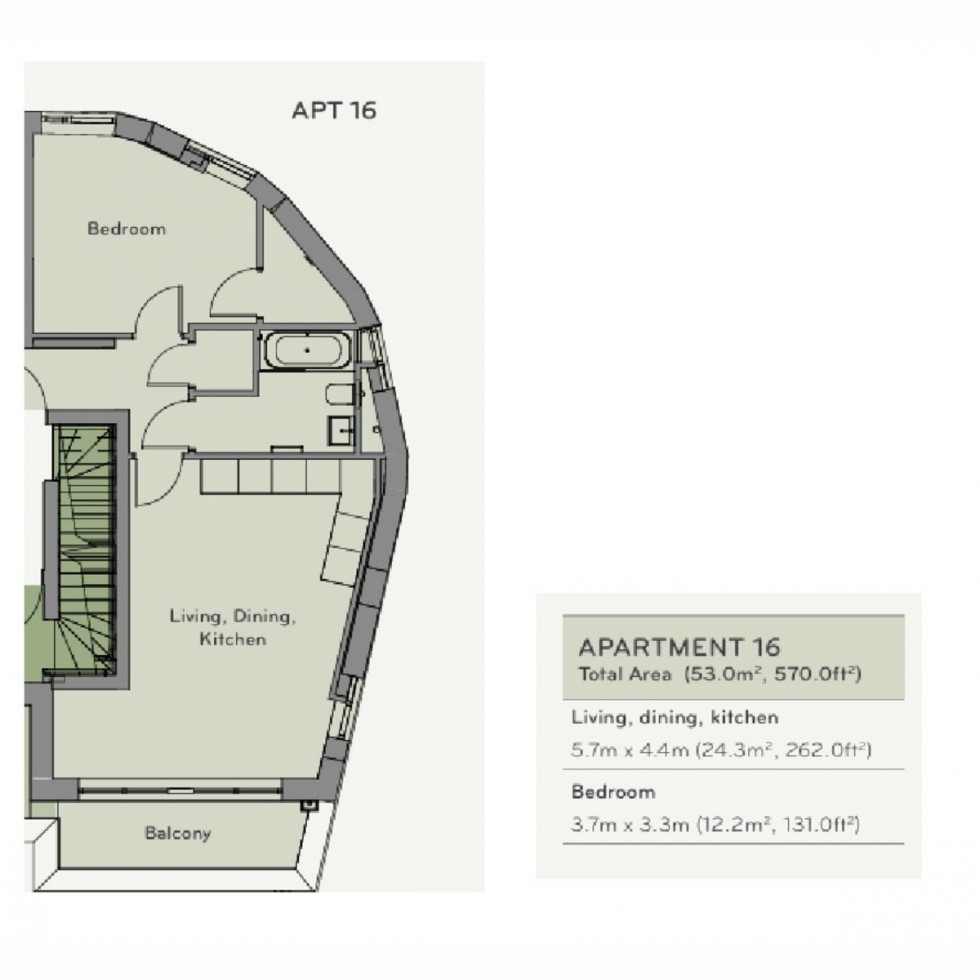 Floorplan for Unit 16 Kane House, Tottenham, N15