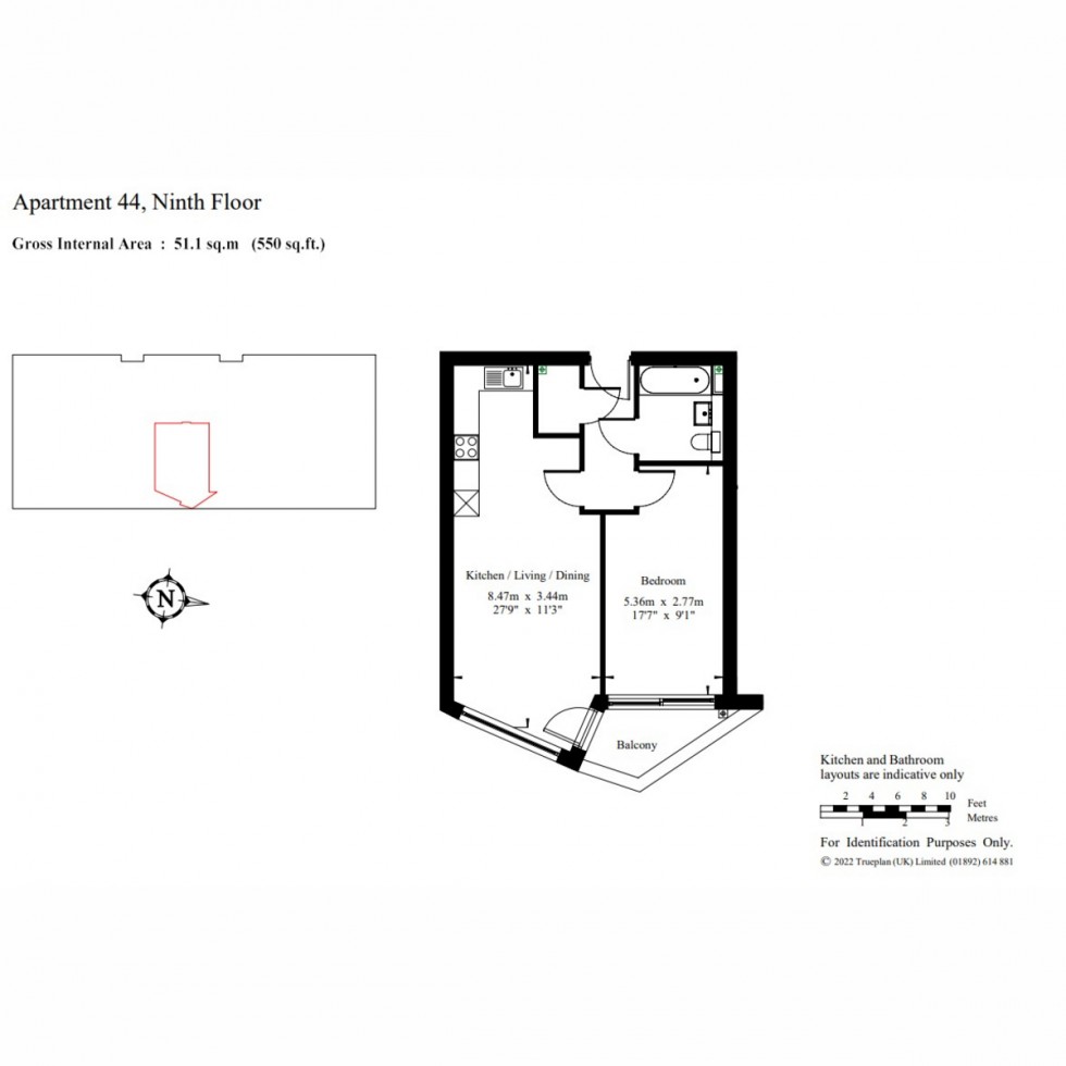 Floorplan for Unit 9c Vision Point, Battersea, SW11