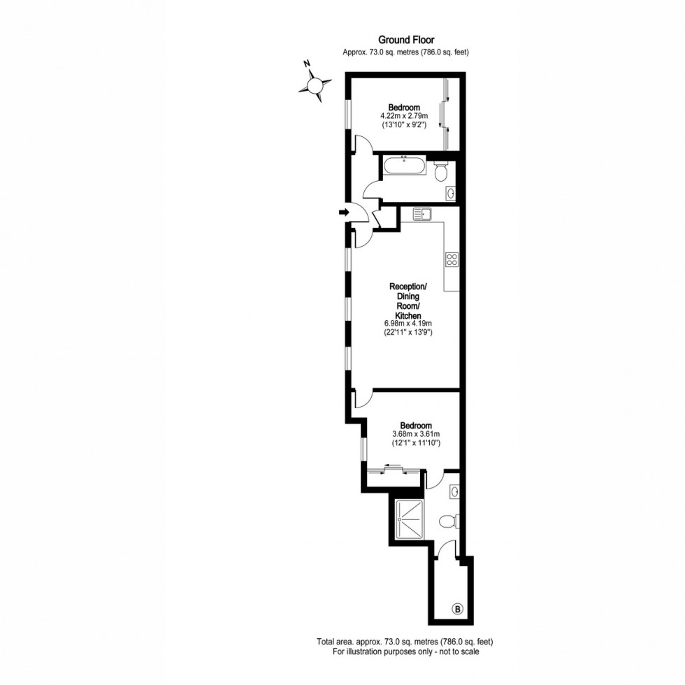 Floorplan for Unit 14 Marzell House, West Kensington, W14