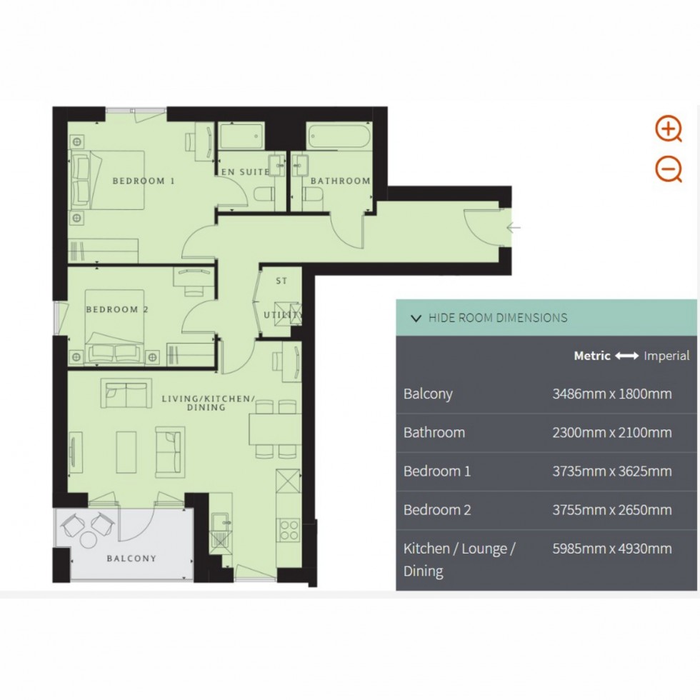 Floorplan for Unit 89 Springfield Place, London, SW17