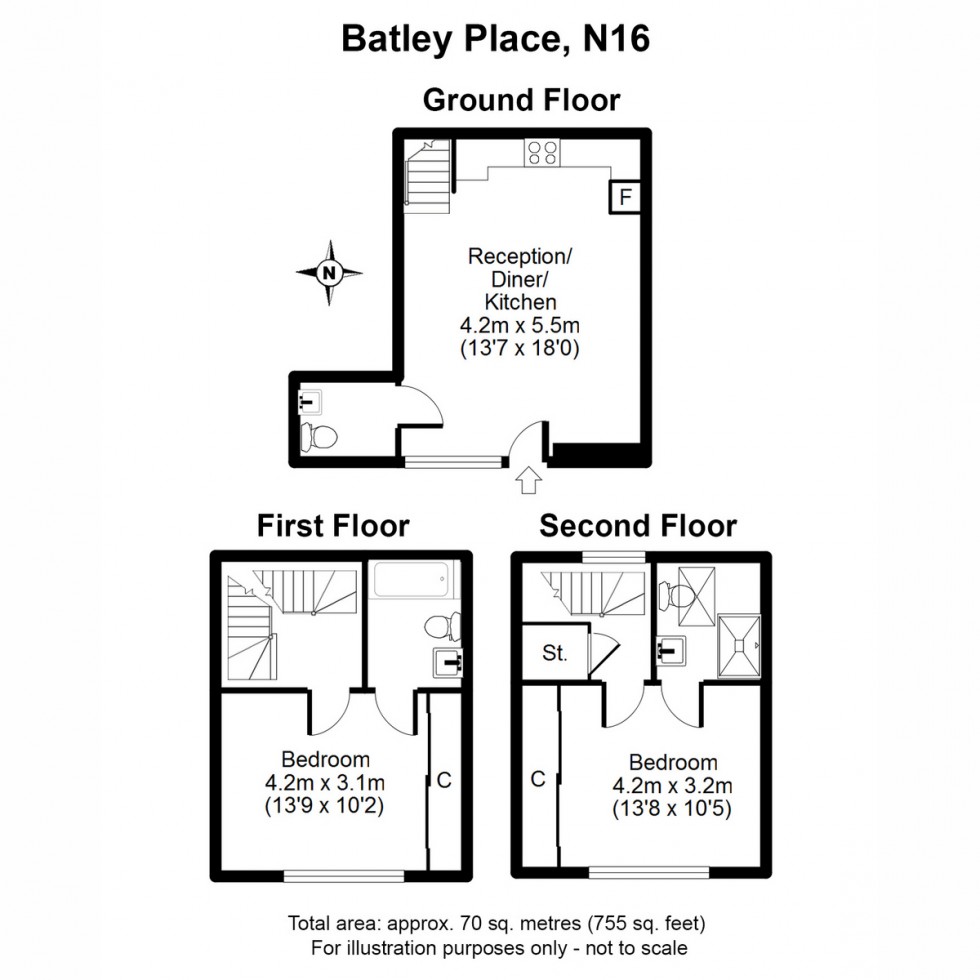 Floorplan for Batley House, Stoke Newington, N16