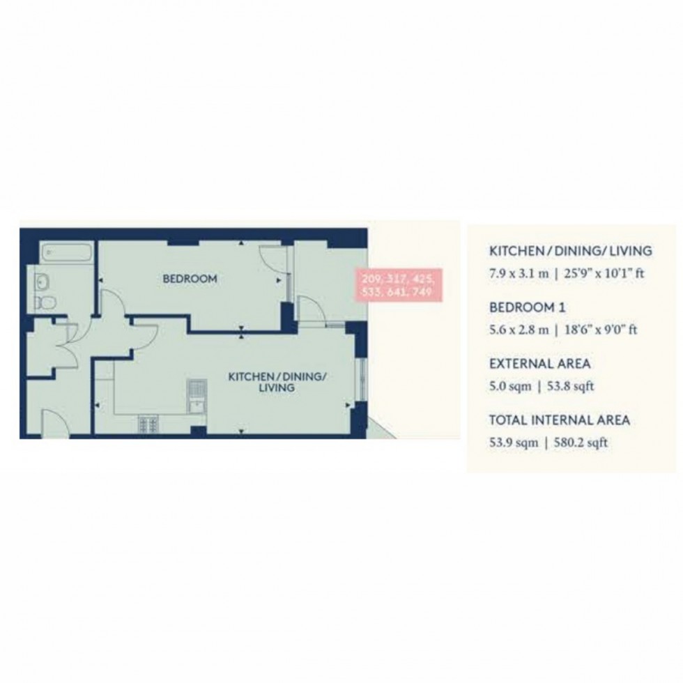 Floorplan for Unit 425 Bookbinder Point, Acton, W3