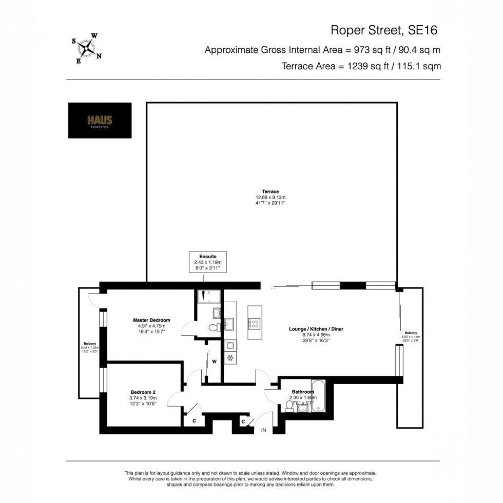 Floorplan for Unit 23 Lock House, Surrey Quays, SE16