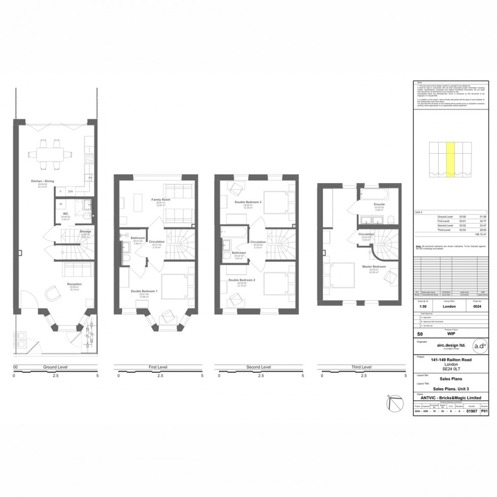 Floorplan for Unit 3 Poet's Corner, Herne Hill, SE24