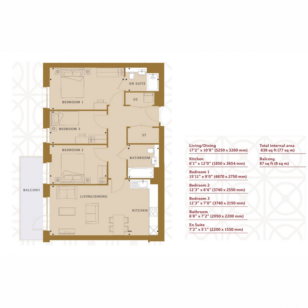 Floorplan for Unit 449 Hayes Village, Hayes, UB3