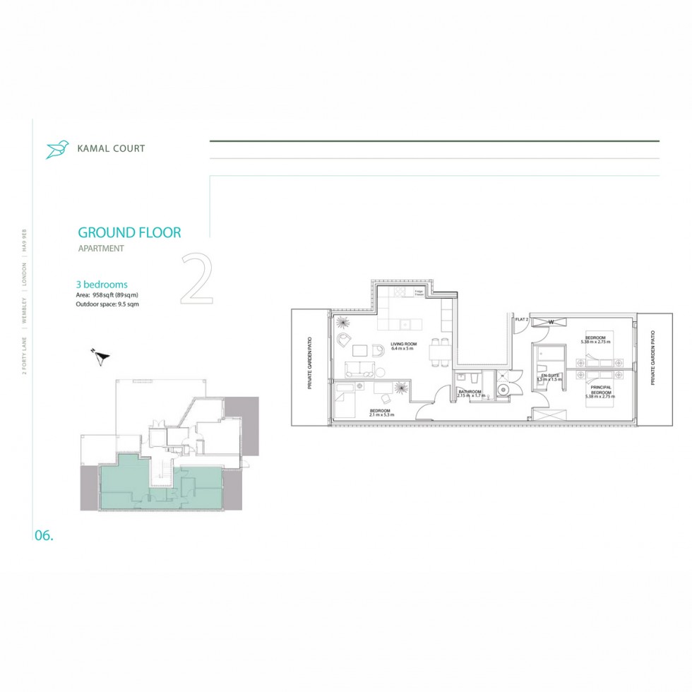 Floorplan for Unit 2 Kamal Court, Wembley, HA9