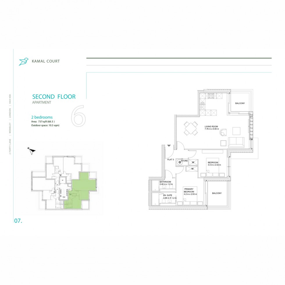 Floorplan for Unit 6 Kamal Court, Wembley, HA9