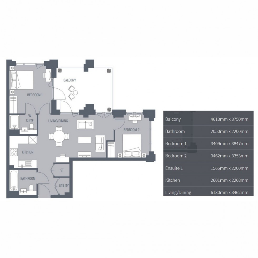 Floorplan for Unit 156 Bermondsey Heights, South Bermondsey, SE15