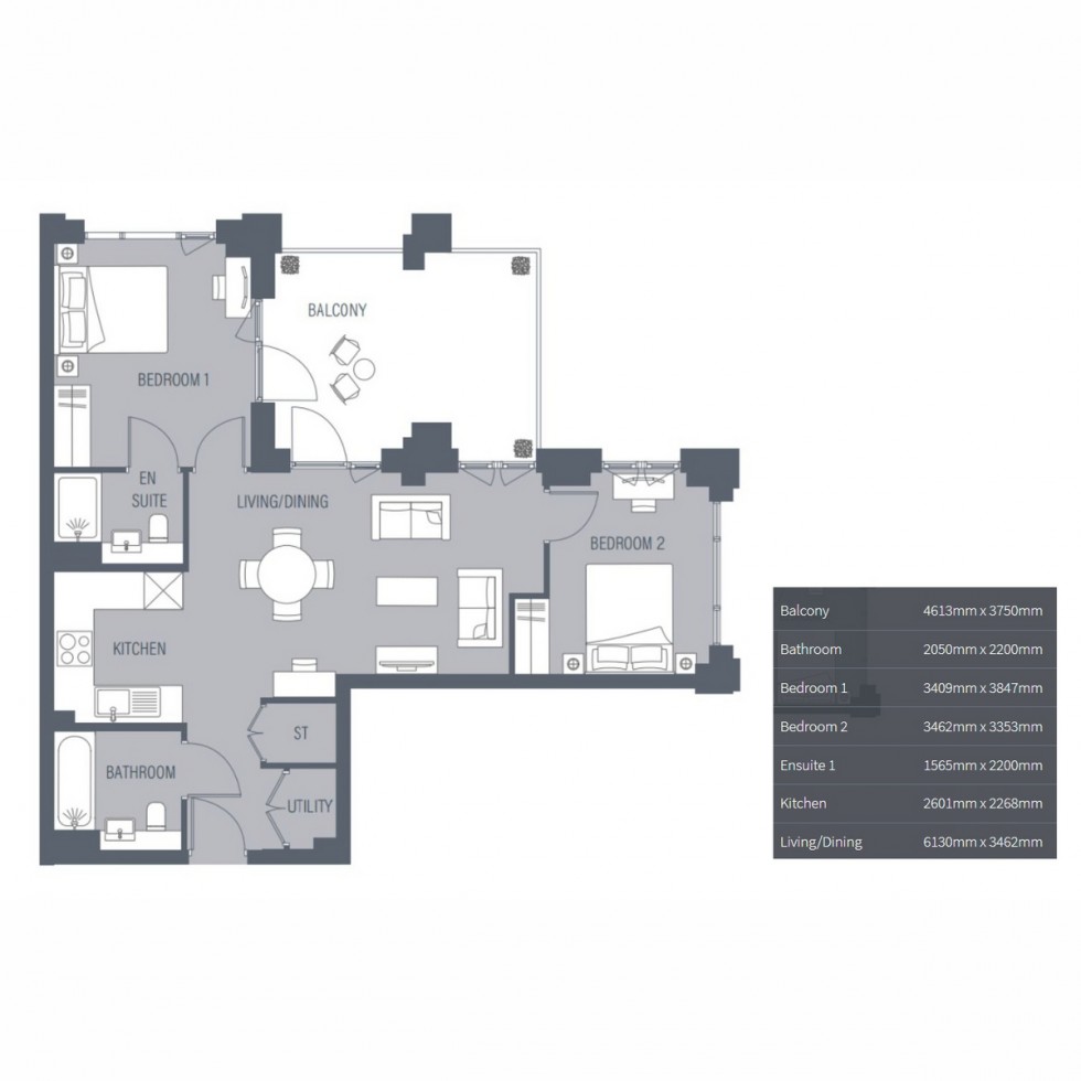 Floorplan for Unit 160 Bermondsey Heights, South Bermondsey, SE15