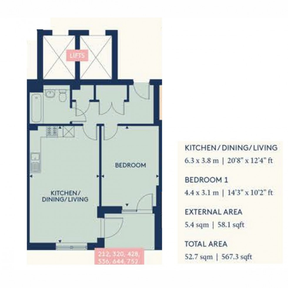 Floorplan for Unit 644 Bookbinder Point, Acton, W3