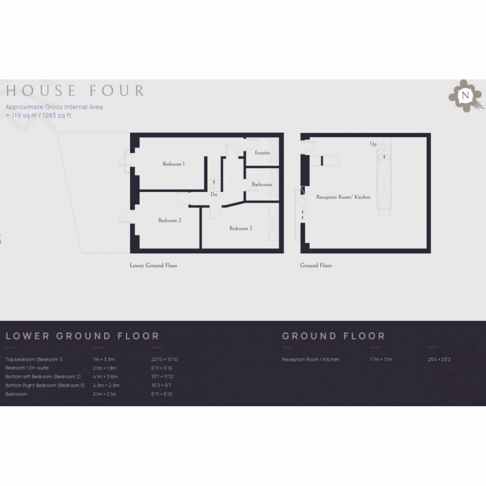 Floorplan for Unit 1004 Charles Mews, Alexandra Palace, N22