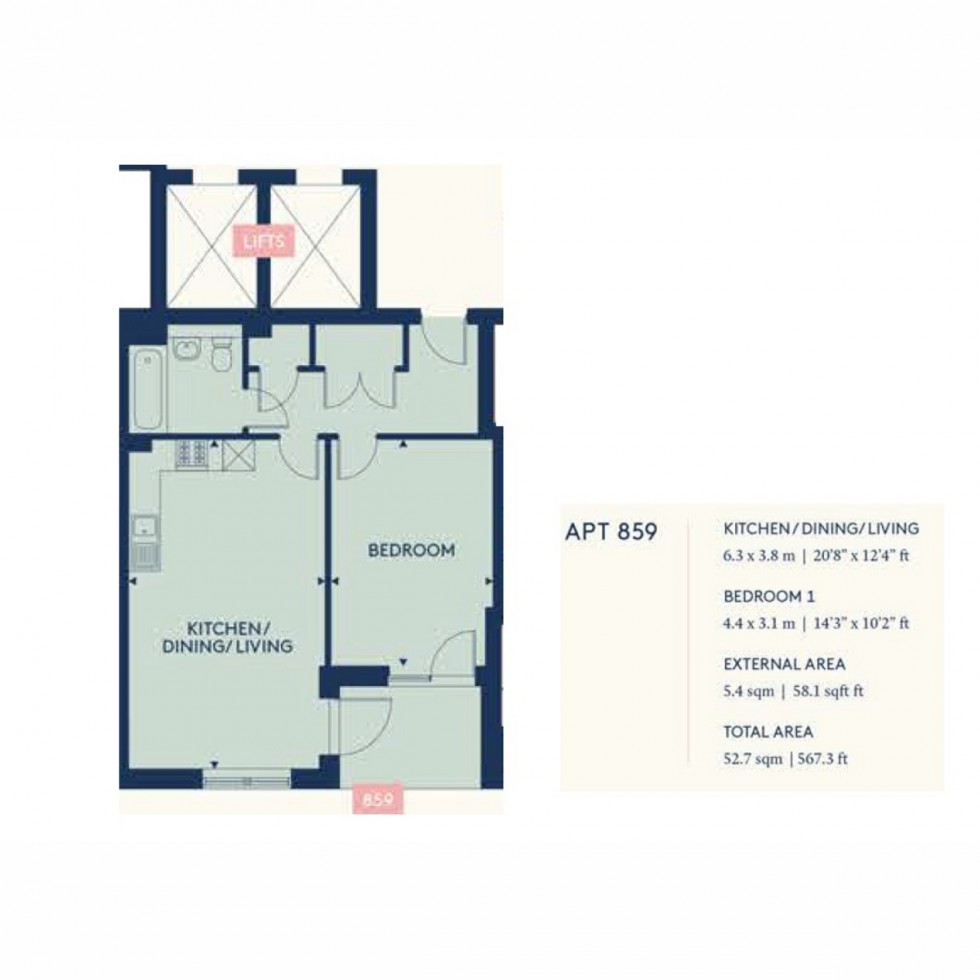 Floorplan for Unit 859 Bookbinder Point, Acton, W3