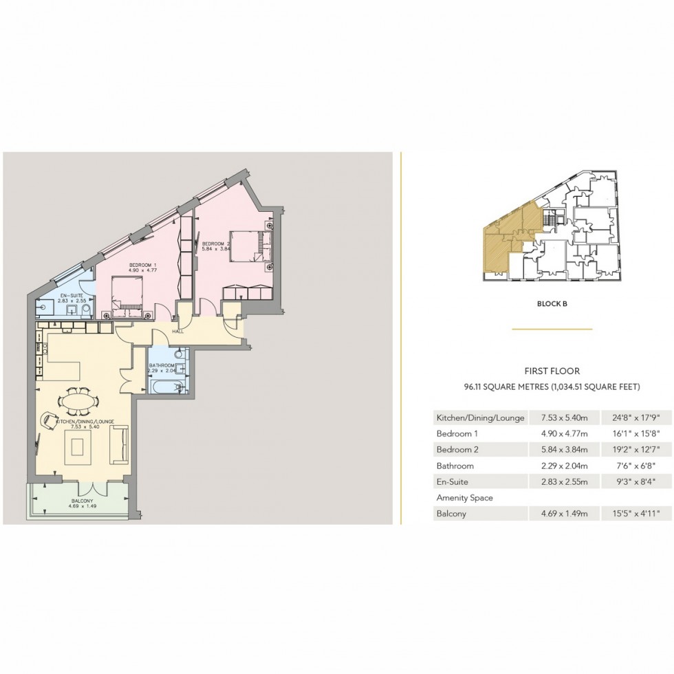 Floorplan for Unit 1034 Whetstone Square, Whetstone, N20