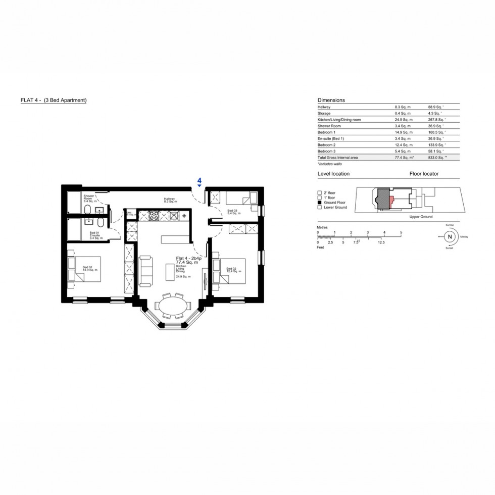 Floorplan for Unit 4 Sutherland, Ealing, W13