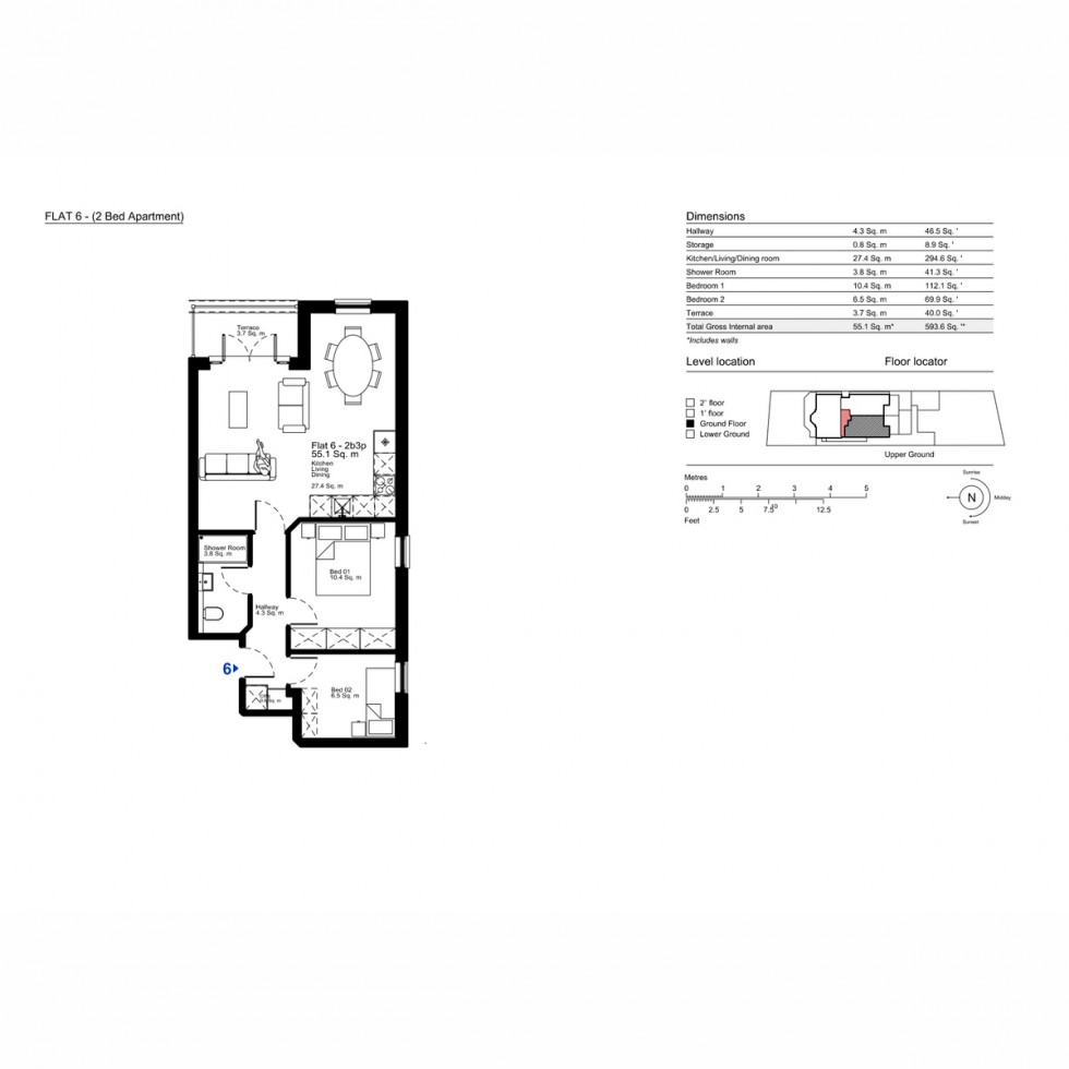 Floorplan for Unit 6 Sutherland, Ealing, W13