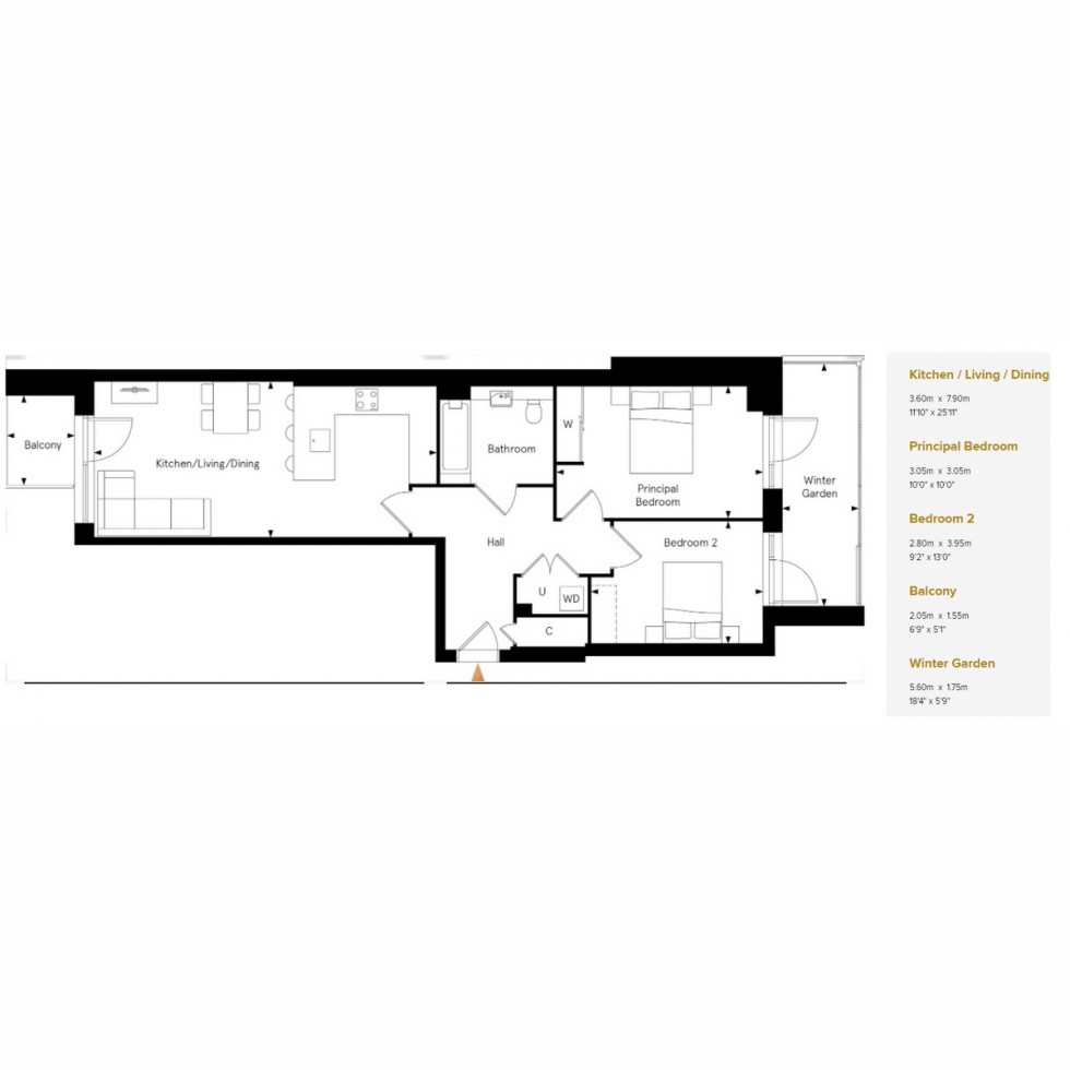 Floorplan for Unit 399 Kew Bridge Rise, Brentford, TW8