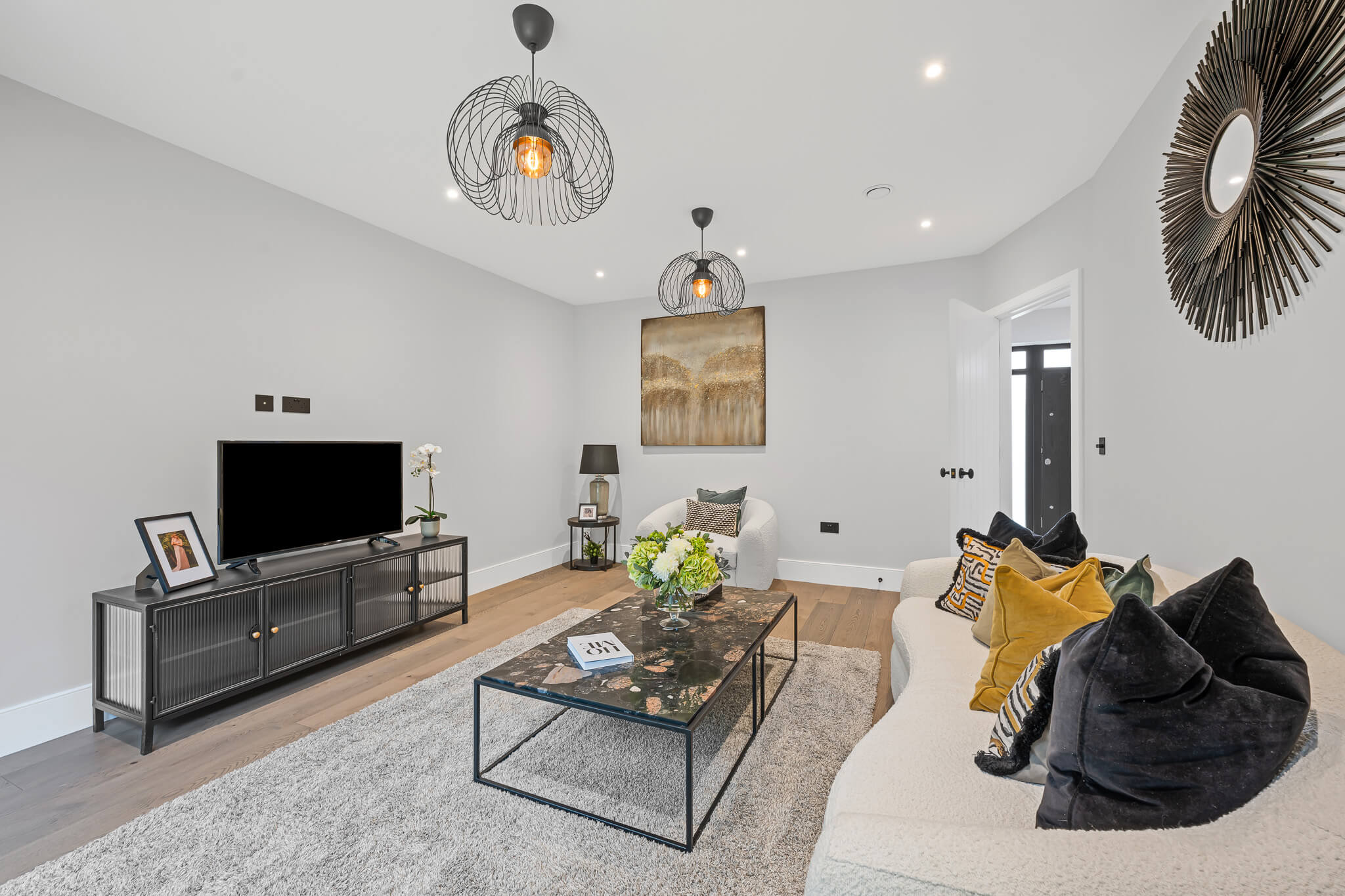 Modern Living Room with Designer Décor at Abbotswood Place, Streatham Croydon | Haus Properties